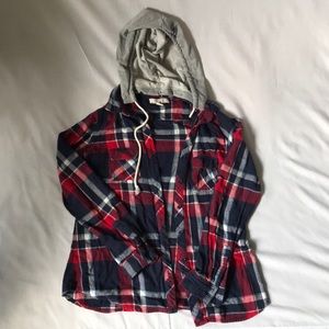 Adam Levine hooded flannel